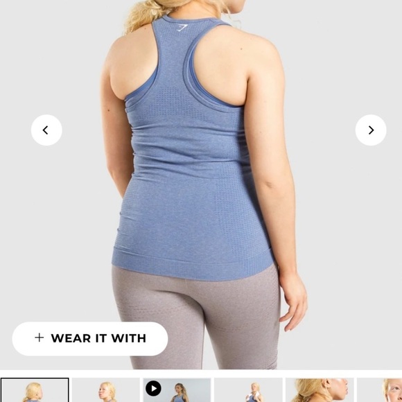 NWOT gym shark vital seamless 2.0 vest marl blue - Picture 5 of 5